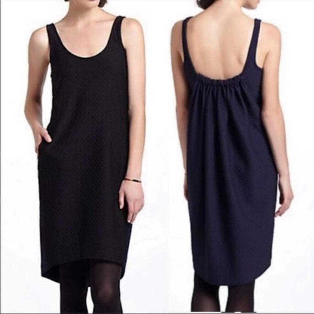 Anthropologie Maeve Sidelong Dress XS Two Tone Waffle Knit Pockets Hi Low Hem